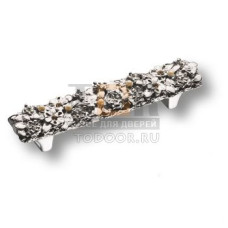 01.96 MO07 Ручка скоба "Bouquet" эксклюзивная коллекция, глянцевое серебро, 96 мм