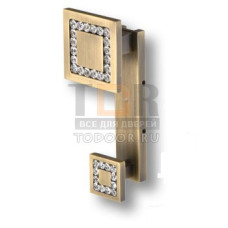 0471-013-2 Крючок двухрожковый, латунь с кристаллами Swarovski, старая бронза 0471-013-2 Крючок двухрожковый, латунь с кристаллами Swarovski, старая бронза
