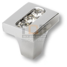 0771-005-1 Ручка кнопка, латунь с кристаллами Swarovski, глянцевый хром
