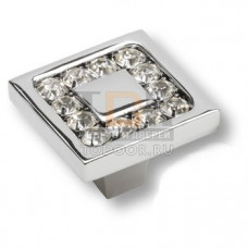 0771-005-2 Ручка кнопка, латунь с кристаллами Swarovski, глянцевый хром
