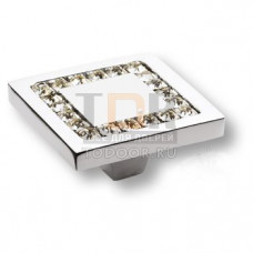 0771-005-3 Ручка кнопка, латунь с кристаллами Swarovski, глянцевый хром