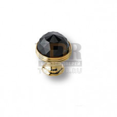 0Z5739.BN0.00 Ручка кнопка с черным кристаллом Swarovski эксклюзивная коллекция, глянцевое золото