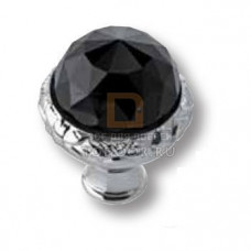 0Z5744.BN0.50 Ручка кнопка с черным кристаллом Swarovski эксклюзивная коллекция, глянцевый хром