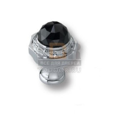 0Z5746.BN0.50 Ручка кнопка с черным кристаллом Swarovski эксклюзивная коллекция, глянцевый хром