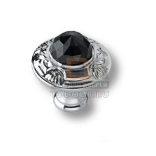 0Z5747.BN0.50 Ручка кнопка с черным кристаллом Swarovski эксклюзивная коллекция, глянцевый хром