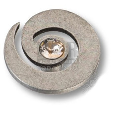 1039.0040.016 Ручка кнопка с кристаллом Swarovski эксклюзивная коллекция, старое серебро