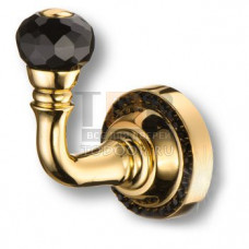 1471-003L BLACK Крючок однорожковый, латунь с чёрным кристаллом Swarovski, глянцевое золото 1471-003L BLACK Крючок однорожковый, латунь с чёрным кристаллом Swarovski, глянцевое золото