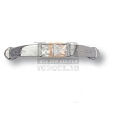 15.129.64.SWA.07 Ручка скоба с кристаллами Swarovski эксклюзивная коллекция, глянцевый хром 64 мм