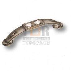 15.129.64.SWA.16 Ручка скоба с кристаллами Swarovski эксклюзивная коллекция, античное серебро 64