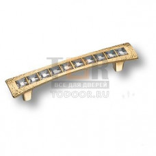 15.132.96.SWA.19 Ручка скоба с кристаллами Swarovski эксклюзивная коллекция, глянцевое золото 96