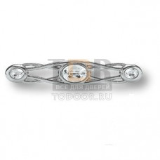 15.133.64.SWA.07 Ручка скоба с кристаллами Swarovski эксклюзивная коллекция, глянцевый хром 64 мм