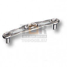 15.133.96.SWA.07 Ручка скоба с кристаллами Swarovski эксклюзивная коллекция, глянцевый хром 96 мм