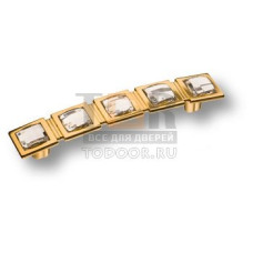 15.183.128.SWA.19 Ручка скоба с кристаллами Swarovski эксклюзивная коллекция, глянцевое золото