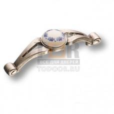 15.195.96 PO 17 16 Ручка скоба с керамической вставкой, античное серебро 96 мм