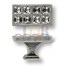 15.349.00.SWA.16 Ручка кнопка с кристаллами Swarovski эксклюзивная коллекция, античное серебро