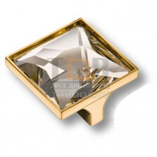 15.390.32.SWA.19 Ручка кнопка с кристаллом Swarovski эксклюзивная коллекция, глянцевое золото 32