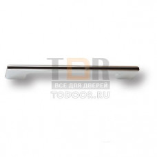 182160MP02PL15 Ручка скоба модерн, глянцевый хром с коричневой вставкой 160 мм
