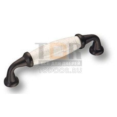 2005-70-096-08 Ручка скоба керамика с серой "паутинкой", черный 96 мм