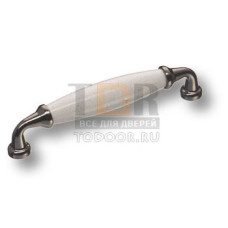 2005-70-128-08 Ручка скоба керамика с серой "паутинкой", черный 128 мм
