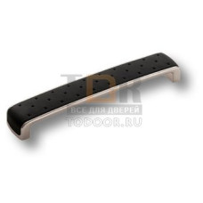251160MP02ST04 Ручка скоба модерн, глянцевый хром с черной вставкой 160 мм