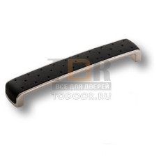 251192MP02ST04 Ручка скоба модерн, глянцевый хром с черной вставкой 192 мм