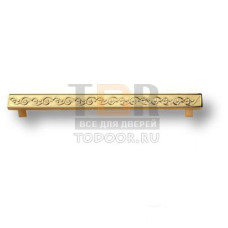 2533-003-128 Ручка скоба, латунь, глянцевое золото 128 мм