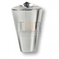25.355.16.SWA.07 Ручка кнопка с кристаллом Swarovski эксклюзивная коллекция, глянцевый хром