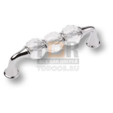 2537-005-96 Ручка скоба, латунь с кристаллами, глянцевый хром 96 мм