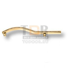 2573-003-160-RIGHT Ручка скоба, латунь с кристаллами Swarovski, глянцевое золото160мм