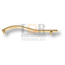 2573-003-224-RIGHT Ручка скоба, латунь с кристаллами Swarovski , глянцевое золото224мм