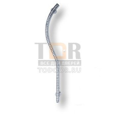 2573-005-160-LEFT Ручка скоба, латунь с кристаллами Swarovski, глянцевый хром 160 мм