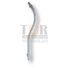 2573-005-160-RIGHT Ручка скоба, латунь с кристаллами Swarovski, глянцевый хром 160 мм