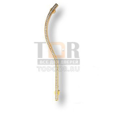 2573-030-224-LEFT Ручка скоба, латунь с кристаллами Swarovski, глянцевое золото 24K, 224 мм
