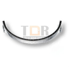 2574-005-160 BLACK Ручка скоба, латунь с чёрными кристаллами Swarovski, глянцевый хром 160 мм