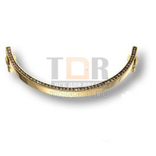 2574-030-160 Ручка скоба, латунь с кристаллами Swarovski, глянцевое золото 24K, 160мм