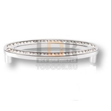 2577-005-96 Ручка скоба, латунь с кристаллами Swarovski, глянцевый хром 96 мм