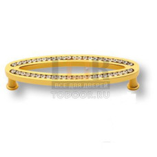 2577-030-160 Ручка скоба, латунь с кристаллами Swarovski, глянцевое золото 24K