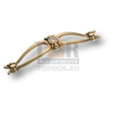 274-160-Antik Ручка скоба с кристаллами эксклюзивная коллекция, античная бронза 160 мм