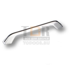 279160MP02PL16 Ручка скоба модерн, глянцевый хром с черной вставкой 160 мм