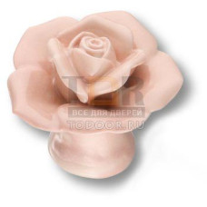 3060-PINK Ручка кнопка в форме розы, керамика ручной работы, цвет розовый 3060-PINK Ручка кнопка в форме розы, керамика ручной работы, цвет розовый