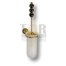 3504-71-320-3 Ёршик, латунь с 3-мя чёрными кристаллами Swarovski, цвет - глянцевое золото