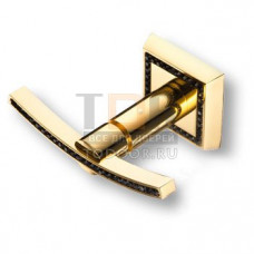 3506-2-75-030 BLACK Крючок однорожковый, латунь с чёрными кристаллами Swarovski,глянцевое золото 24K 3506-2-75-030 BLACK Крючок однорожковый, латунь с чёрными кристаллами Swarovski,глянцевое золото 24K