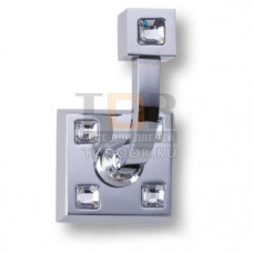 3506-72-005 Крючок однорожковый, латунь с кристаллами Swarovski, глянцевый хром 3506-72-005 Крючок однорожковый, латунь с кристаллами Swarovski, глянцевый хром