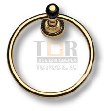 3510-71-320 Держатель для полотенец, латунь с чёрными кристаллами Swarovski, цвет - глянцевое золото