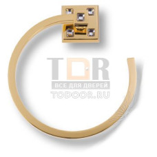 3510-72-003 Держатель для полотенец, латунь с кристаллами Swarovski, цвет - глянцевое золото