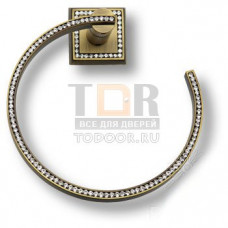 3510-75-013 Держатель для полотенец, латунь с кристаллами Swarovski, цвет - старая бронза