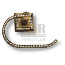 3514-75-013 Держатель для туалетной бумаги, латунь с кристаллами Swarovski, цвет - старая бронза