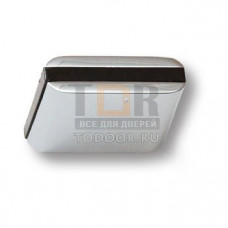 429025MP02PL15 Ручка кнопка модерн, глянцевый хром с коричневой вставкой