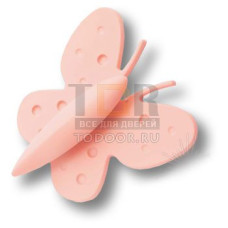 453032ST02 Ручка кнопка детская, бабочка розовая 32 мм