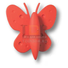 453032ST09 Ручка кнопка детская, бабочка красная 32 мм